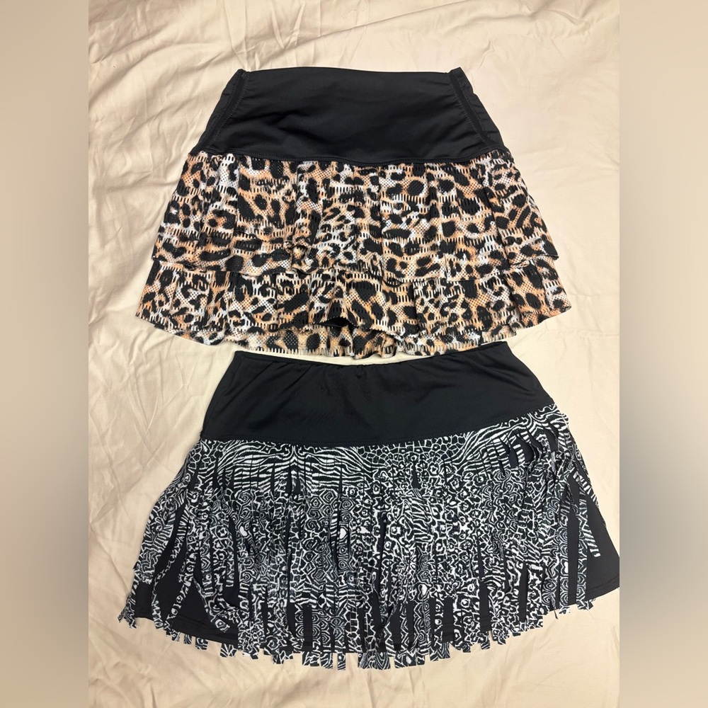2 Lucky in Love tiered tennis skirts